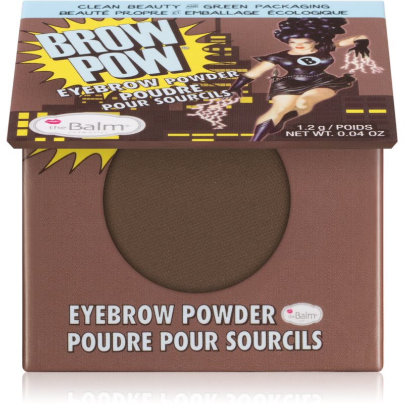 theBalm Browpow® antakių pudra praktiškoje magnetinėje dėžutėje atspalvis Dark Brown 1.2 g