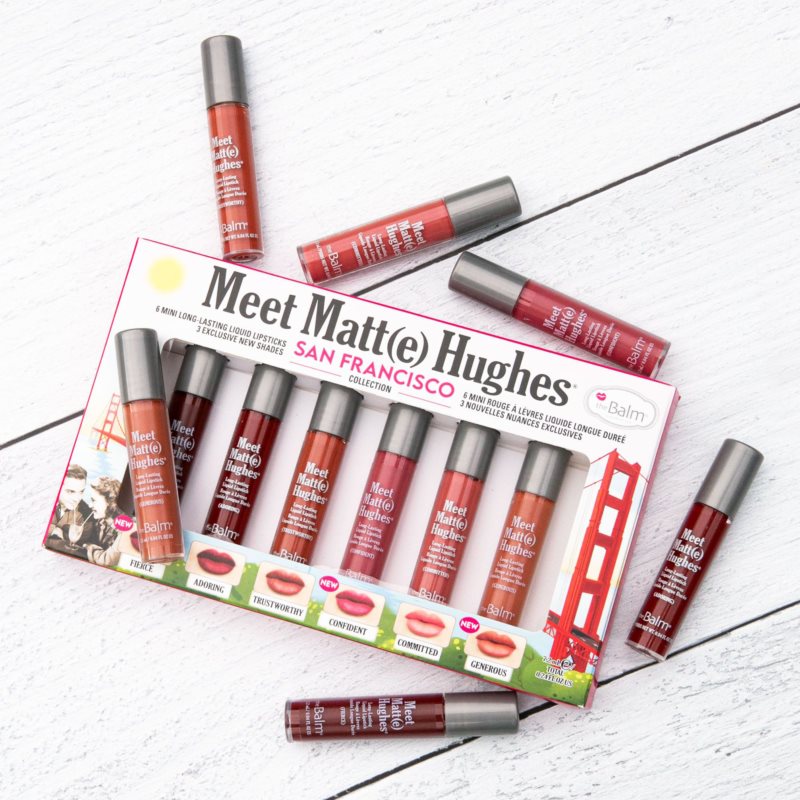 TheBalm Meet Matt(e) Hughes Mini Kit San Francisco Liquid Lipstick Set With Long-lasting Effect