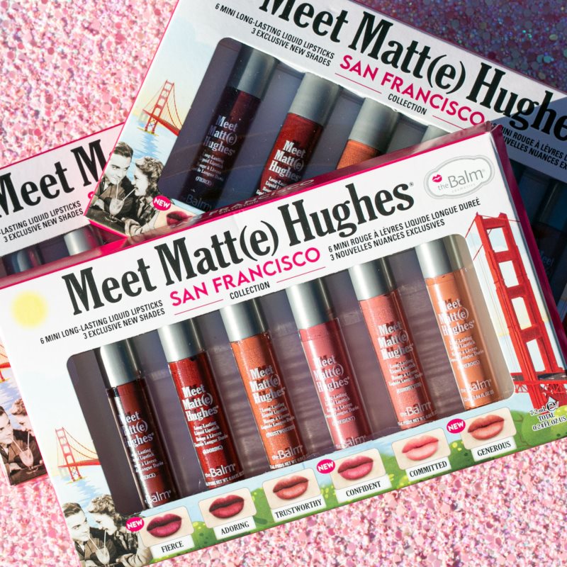 TheBalm Meet Matt(e) Hughes Mini Kit San Francisco Liquid Lipstick Set With Long-lasting Effect