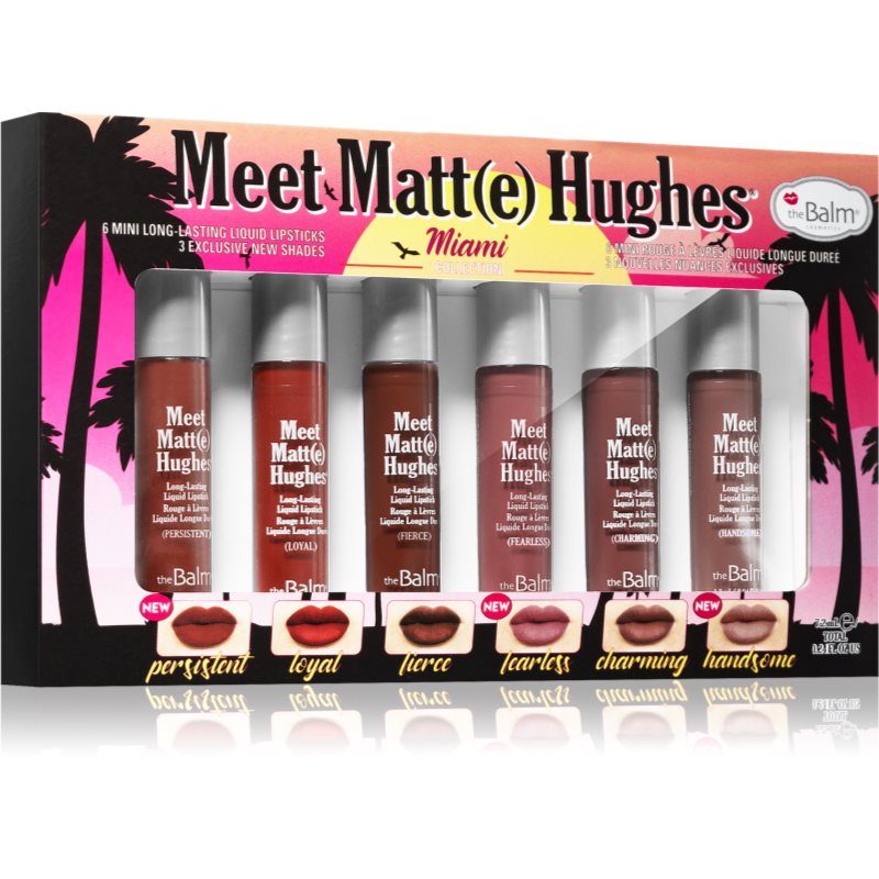 theBalm Meet Matt(e) Hughes Mini Kit Miami liquid lipstick set (with long-lasting effect)
