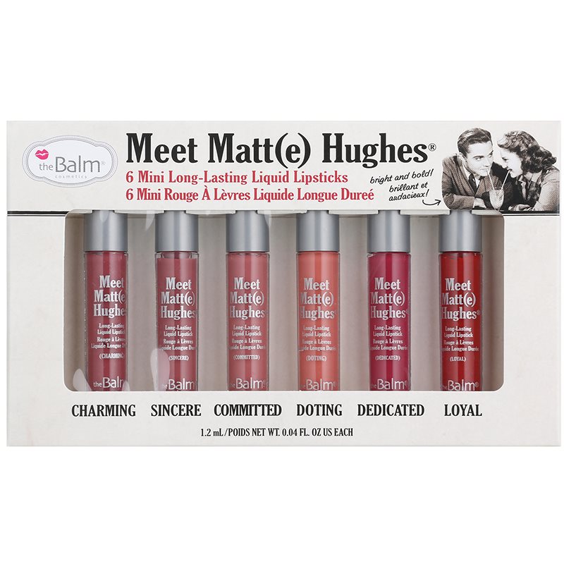 theBalm Meet Matt(e) Hughes Mini Kit folyékony rúzs szett (a hosszan tartó hatásért)