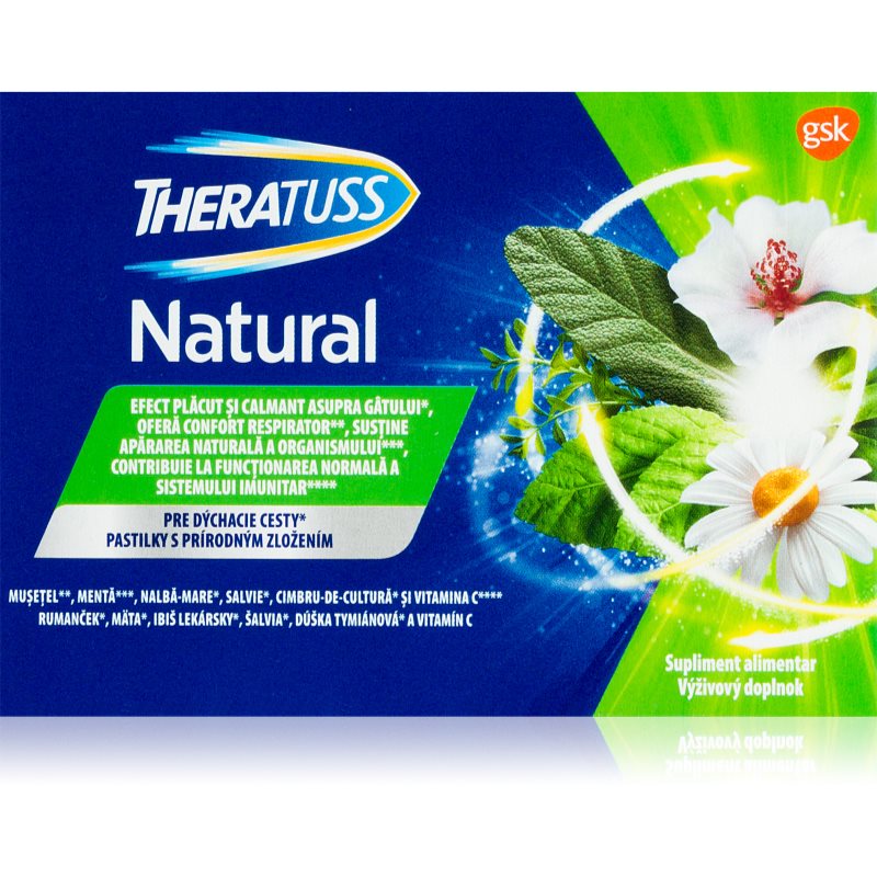 Theratuss Natural pastilky na podporu normálnej funkcie dýchacieho ústrojenstva 16 ks kúpite na Notino.sk