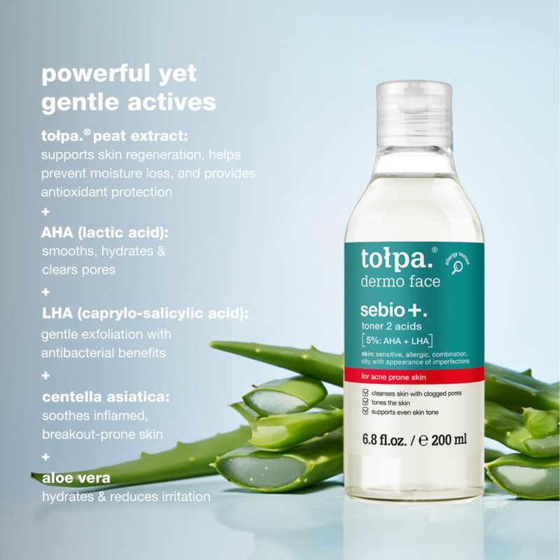 Tołpa Dermo Face Sebio + tonikum s kyselinami 200 ml (obrázok 4)