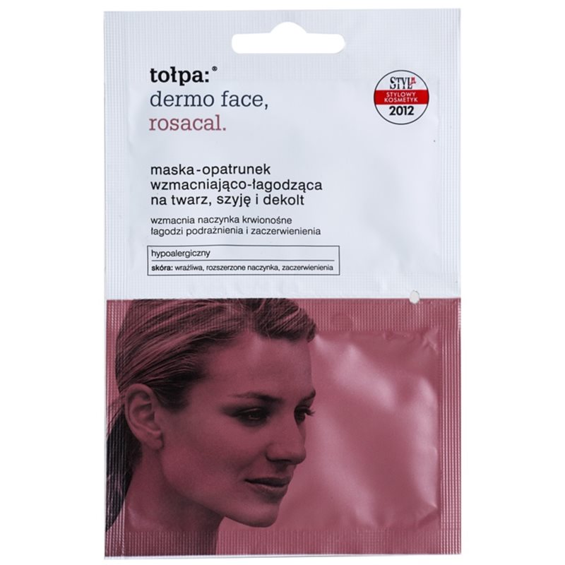 Tołpa Dermo Face Rosacal заспокоююча маска для подразненої шкіри та шкіри з почервоніннями для шкіри обличчя, шиї та декольте 2 X 6 мл