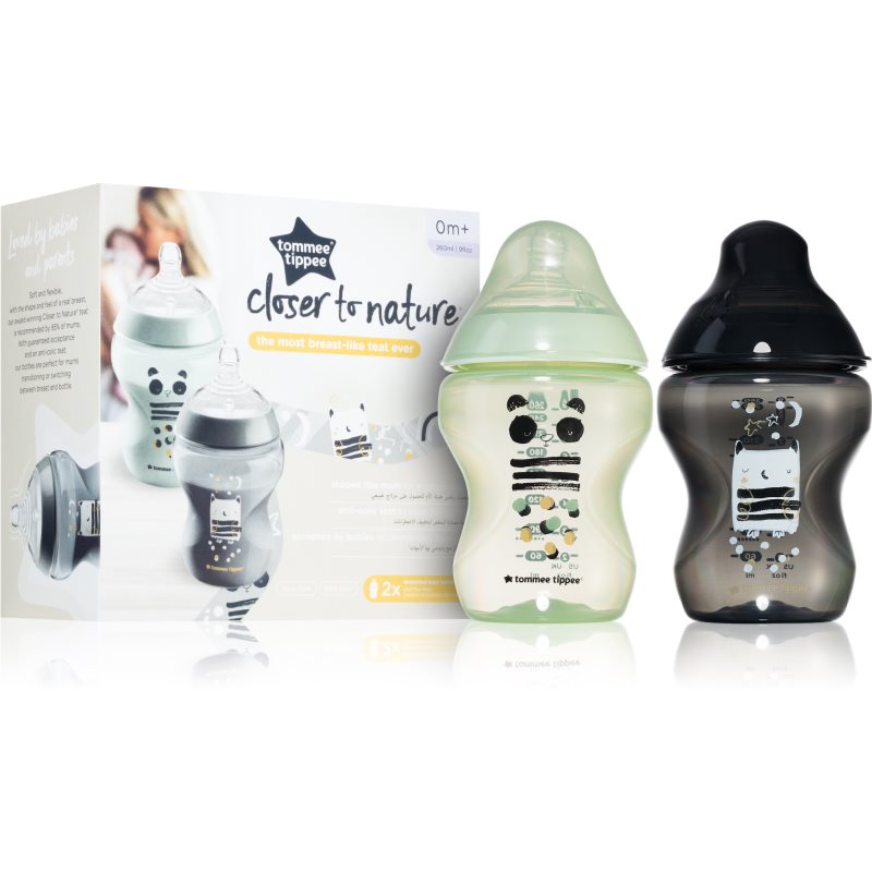 Tommee Tippee Closer To Nature Animals Baby Bottle 0m+ 2x260 Ml