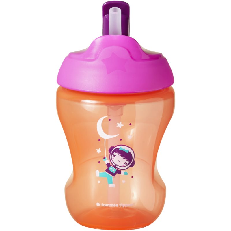 Tommee Tippee Straw Cup 7m  чаша със сламка Pink 230 мл.