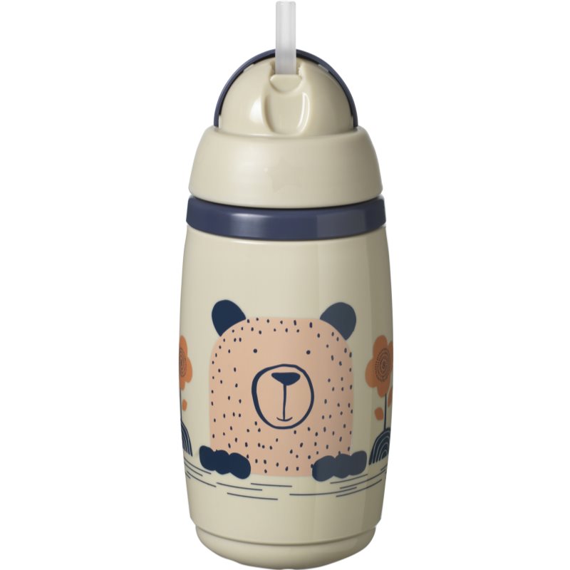 Tommee Tippee Superstar Insulated Straw чашка з трубочкою для дітей 12m+ Grey 266 мл