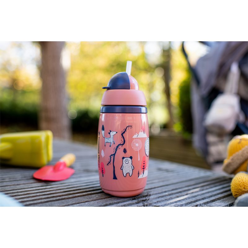Tommee Tippee Superstar Insulated Straw чашка з трубочкою для дітей 12m+ Pink 266 мл