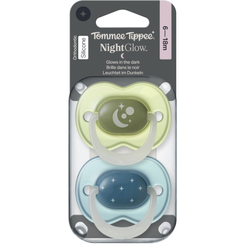 Tommee Tippee NightGlow Soother 6-18m duda Boy 2 kos