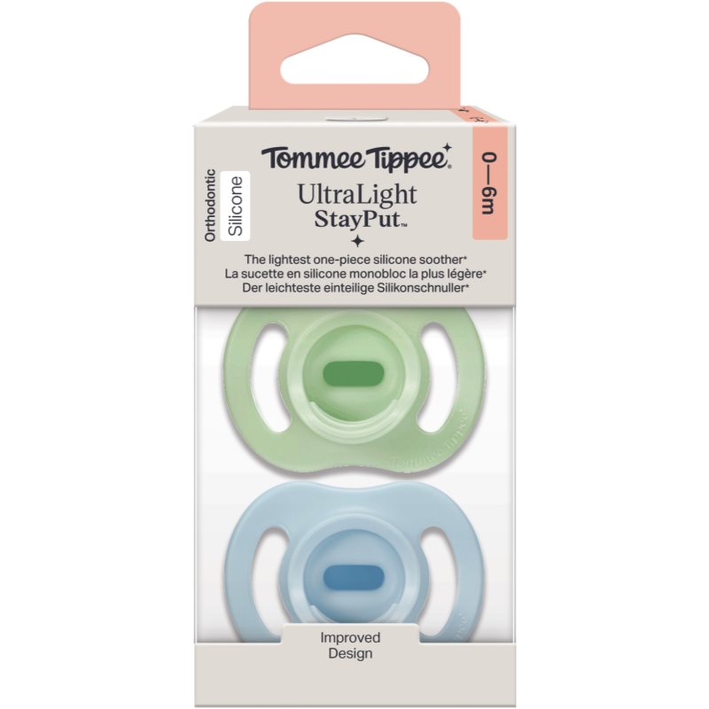 Tommee Tippee Ultra Light Stay Put 0-6 m биберон Girl 2 бр.