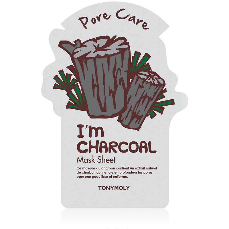 

TONYMOLY I'm CHARCOAL тканинна маска для розгладження шкіри та звуження пор