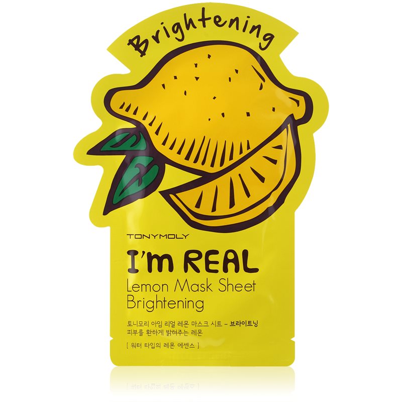 

TONYMOLY I'm REAL Lemon тканинна маска для обличчя з роз'яснюючим ефектом