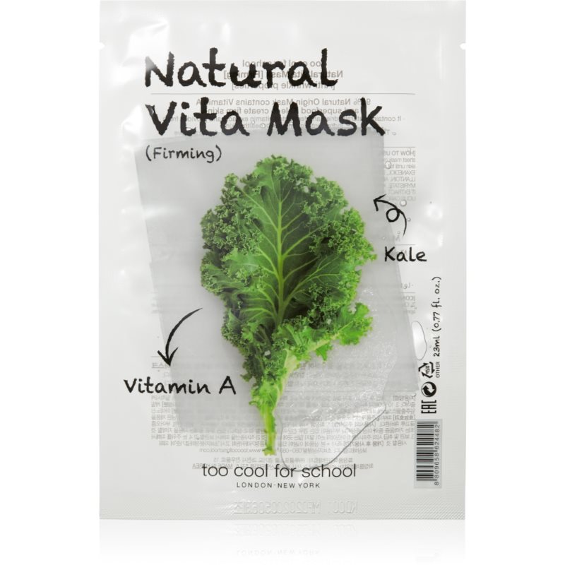 

Too Cool For School Natural Vita Mask Firming Kale зміцнювальна тканинна маска для контурів обличчя