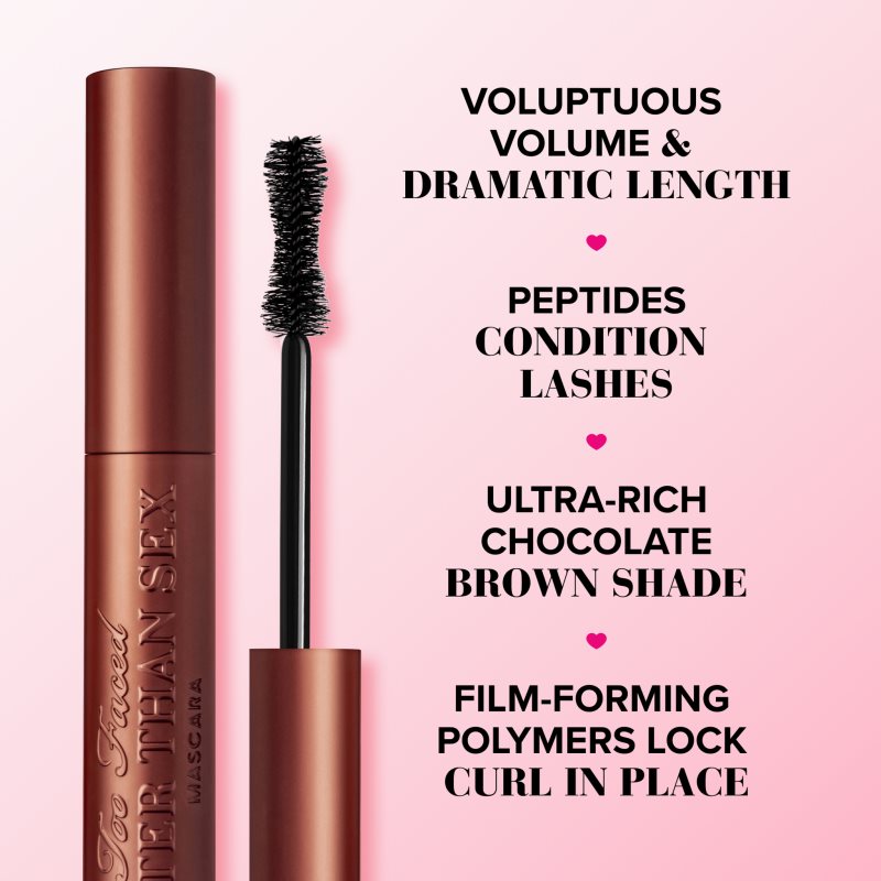 Too Faced Better Than Sex Volumizing Mascara objemová a predlžujúca riasenka odtieň Chocolate 8 ml (obrázok 4)