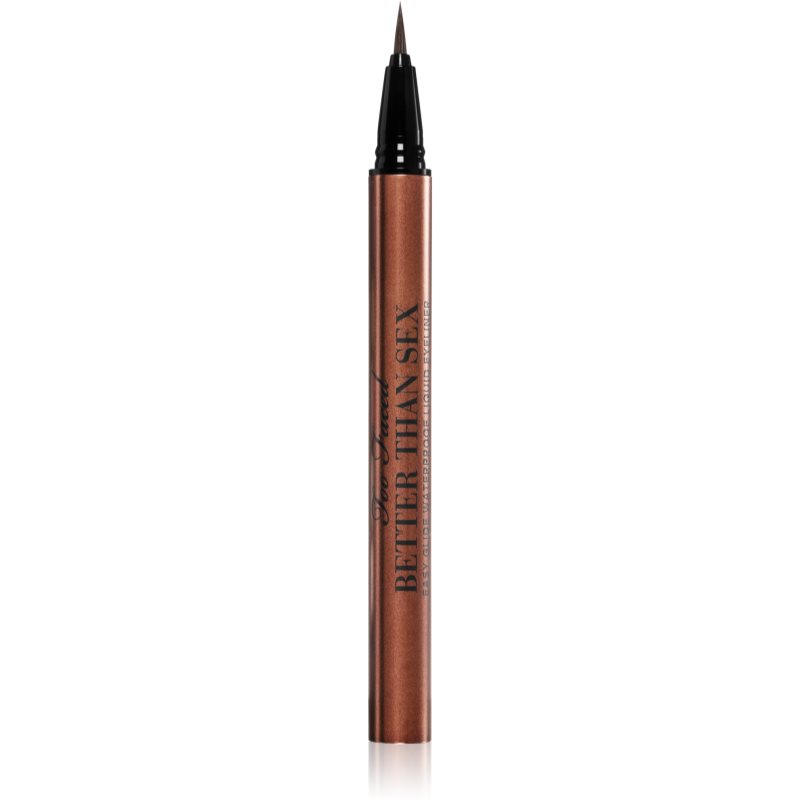 Too Faced Better Than Sex Easy Glide Waterproof Liquid Eyeliner dolgoobstojen flomaster za oči odtenek Chocolate 6 ml