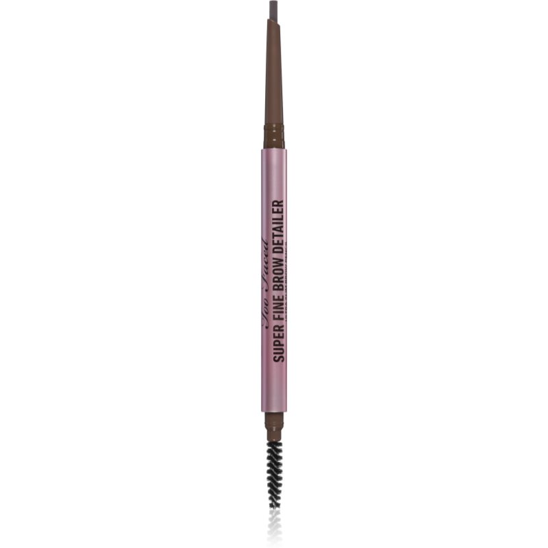 Too Faced Super Fine Brow Detailer Eyebrow Pencil dolgoobstojni svinčnik za obrvi odtenek Dark Brown 0,08 g