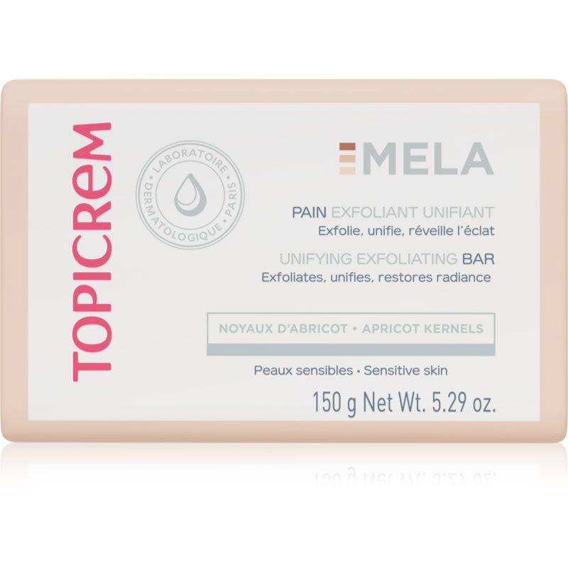Topicrem MELA Unifying Exfoliating Bar mydło oczyszczające z efektem złuszczającym na twarz i ciało 150 g