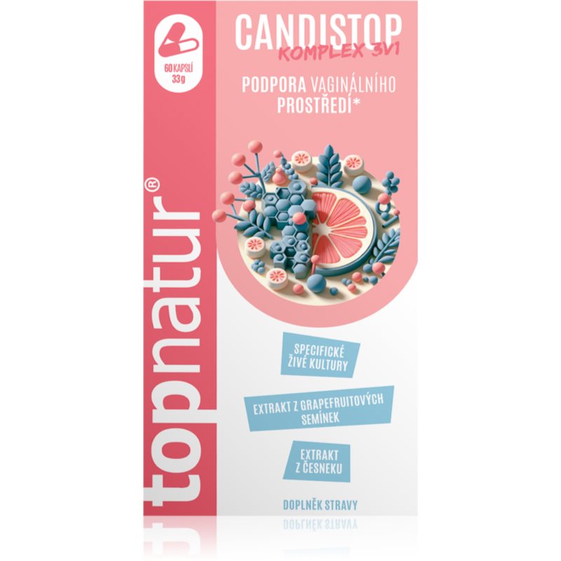 Topnatur Candi Stop 3v1 kapsuly na podporu vaginálneho prostredia 60 cps
