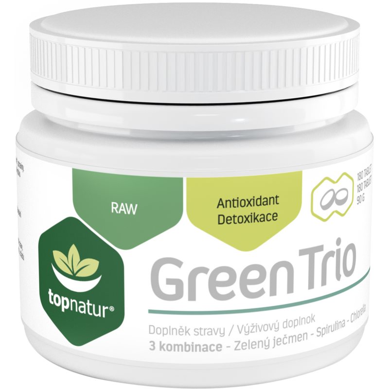 Topnatur Green Trio tablety na detoxikáciu organizmu a podporu imunity 180 tbl