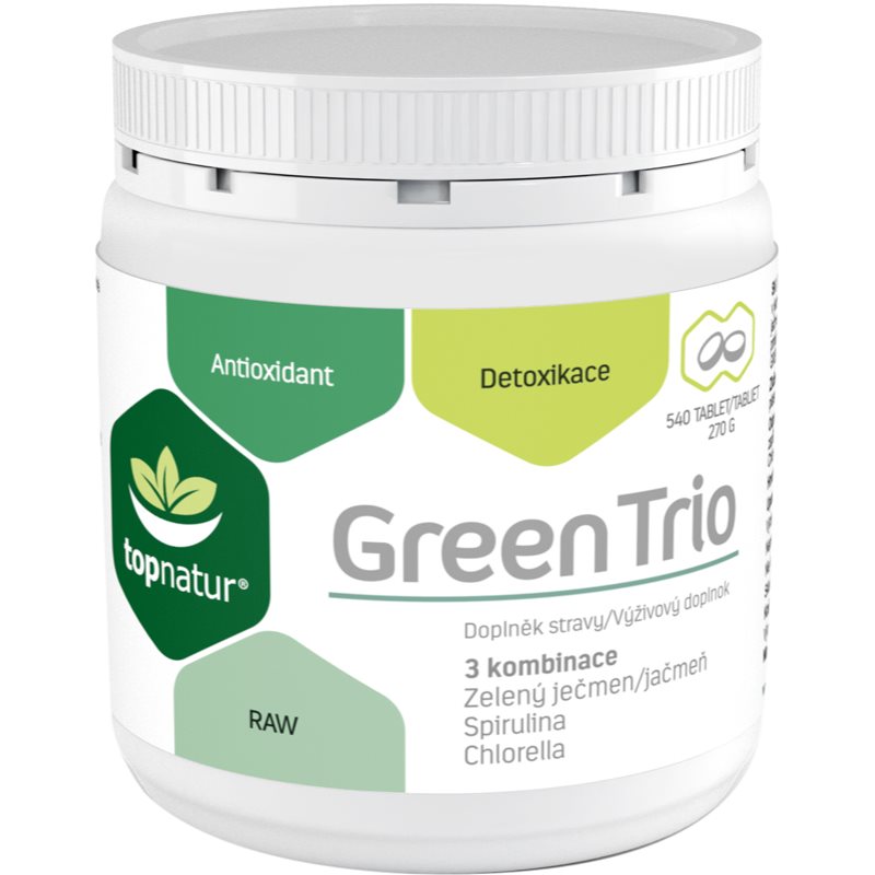 Topnatur Green Trio tablety pro detoxikaci organismu a podporu imunity 180 tbl