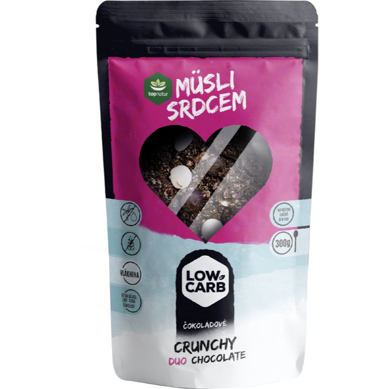 Topnatur Müsli srdcem Low Carb müsli bez lepku príchuť Duo Chocolate 300 g