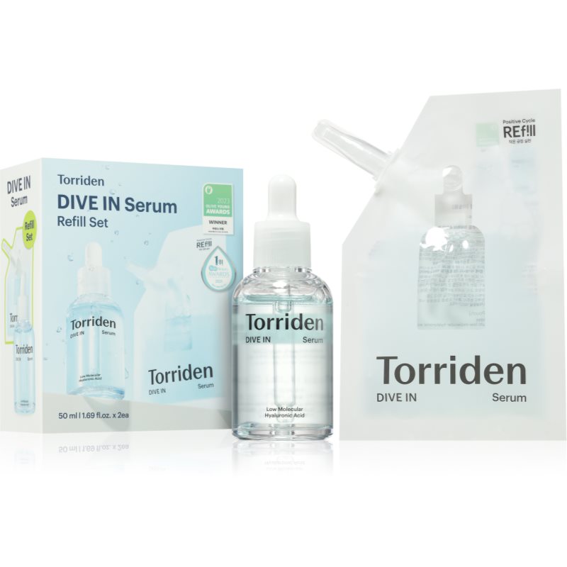 Torriden Dive In Serum Refill Set intensives, hydratisierendes Serum zur Verjüngung der Gesichtshaut + zusätzliche füllung 2x50 ml