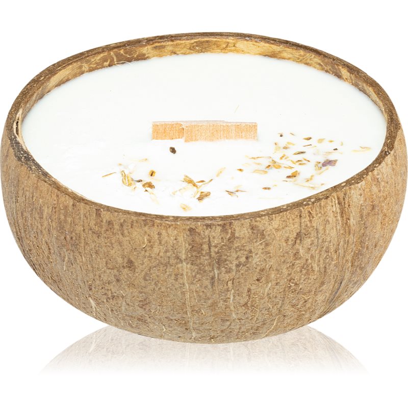 Tropicandle Coconut dišeča sveča z lesenim stenjem 350 ml