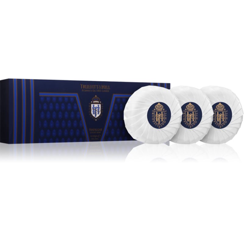 Truefitt & Hill Trafalgar Bath & Body Soap sada tuhých mýdel 3x150 g