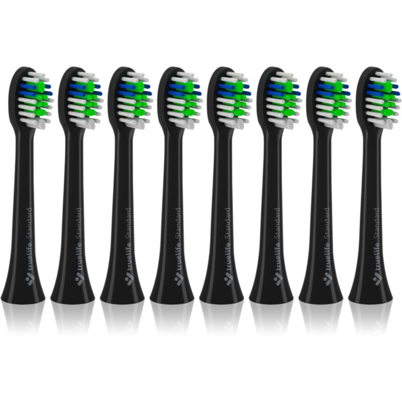 TrueLife SonicBrush Compact Black Standard nadomestne glave za zobno ščetko TrueLife SonicBrush Compact-series Black 8 kos