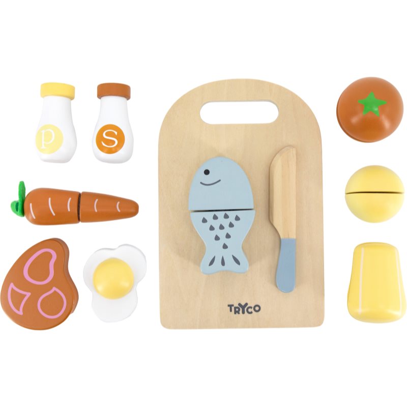 Tryco Wooden Chopping Board With Food играчка от дърво 10m  1 бр.