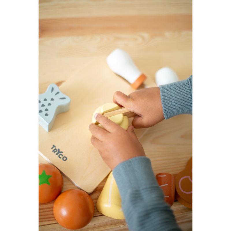 Tryco Wooden Chopping Board With Food Jouet En Bois 18m+ 1 Pcs