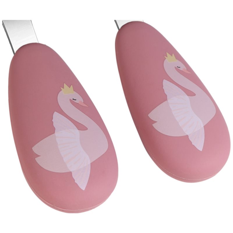 Tryco Cutlery Swan Cutlery For Children Dusty Rose 2 Pc