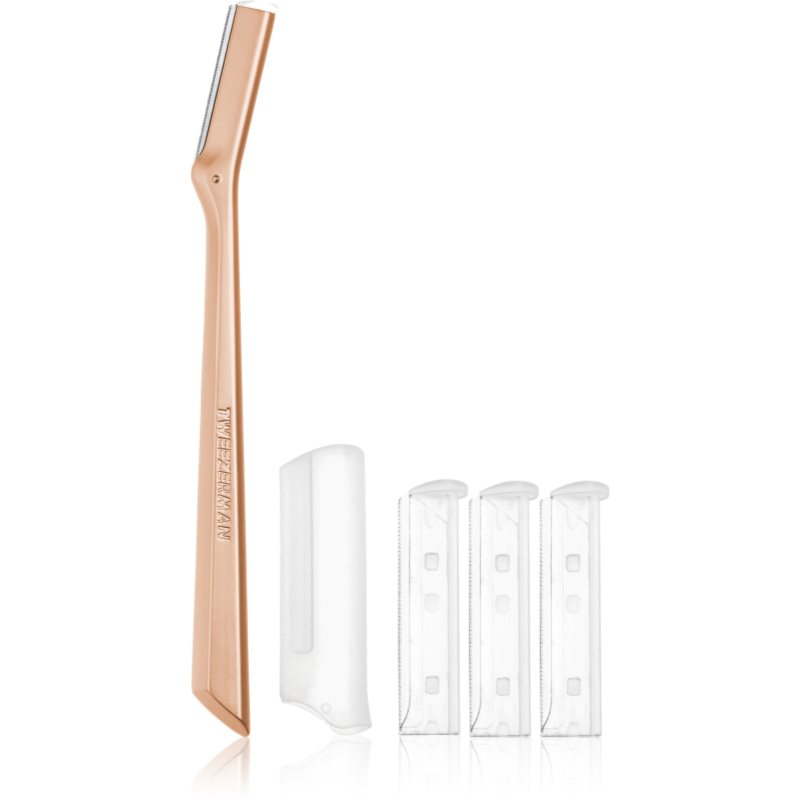 Tweezerman Facial Razor razor for the face + one refill Rose Gold 4 pc