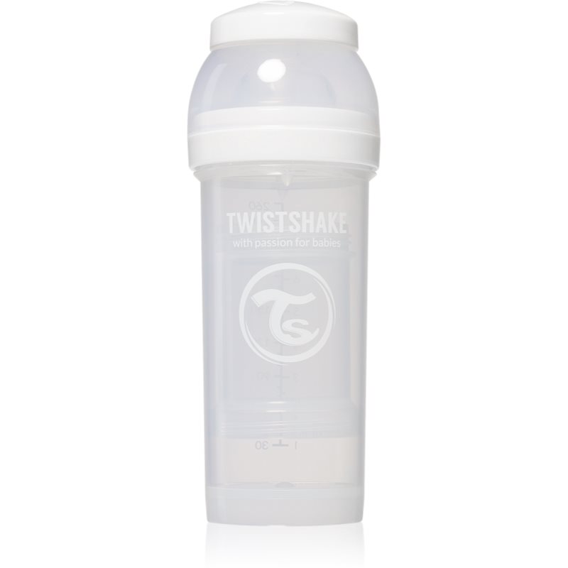 Twistshake Anti-Colic dojčenská fľaša White 2 m+ 260 ml