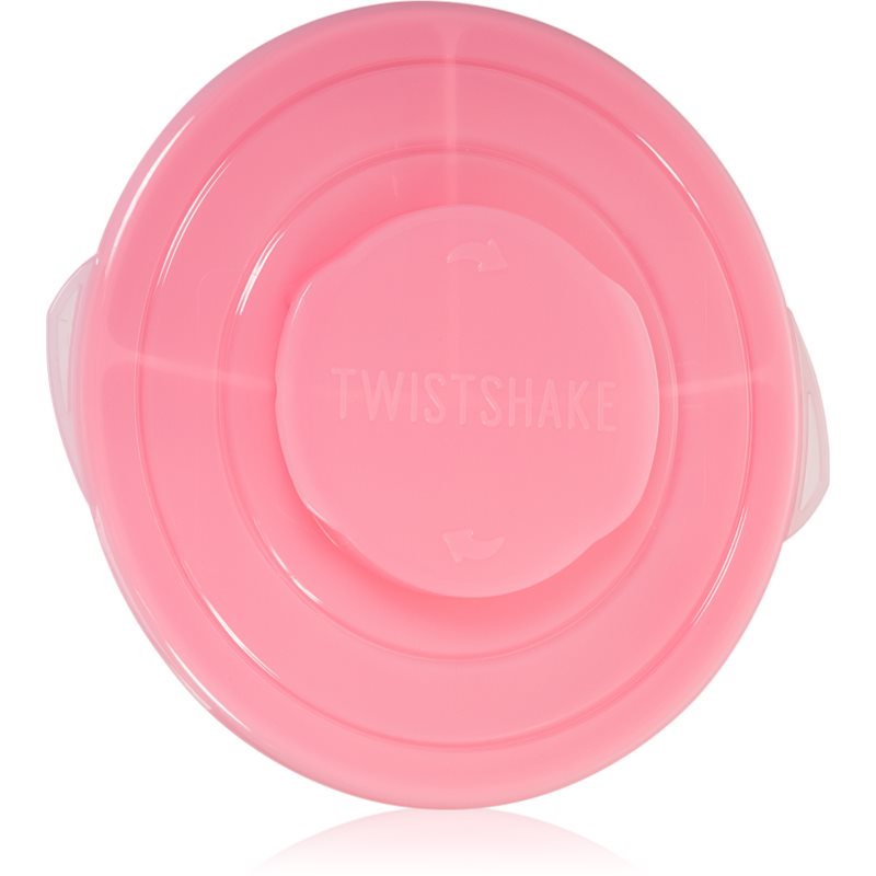 Twistshake Divided Plate dělený talíř s víčkem Pink 6 m+ 1 ks