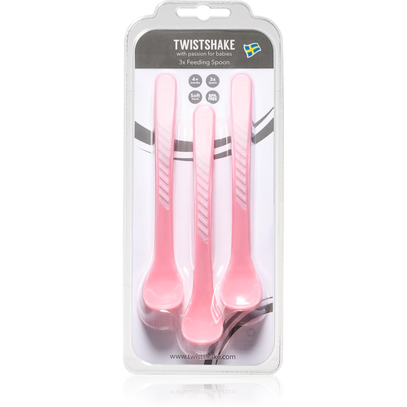 Twistshake Twistshake Feeding Spoons κουταλάκι 4+m Pastel Pink 3 τμχ