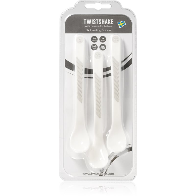 E-shop Twistshake Feeding Spoons lžička White 4 m+ 3 ks