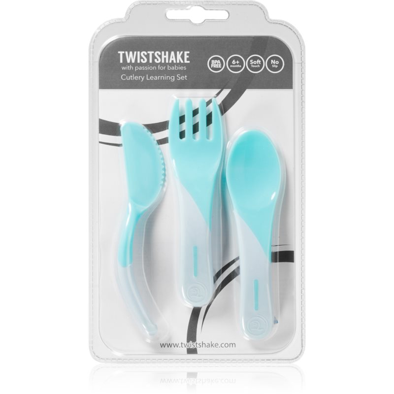 Twistshake Learn Cutlery příbor Blue 6 m+ 3 ks