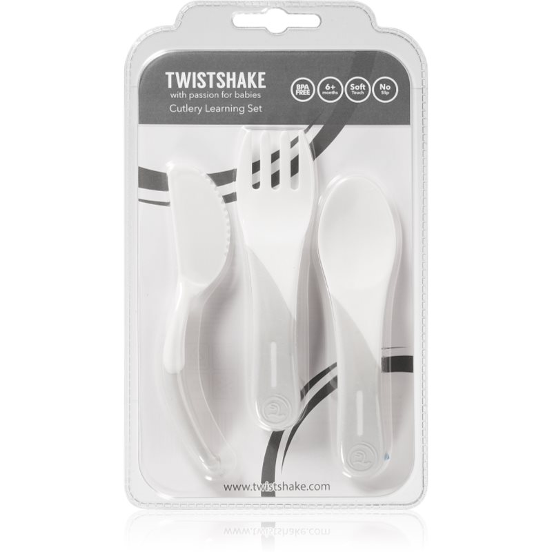 Twistshake Learn Cutlery столові прибори White 6 m+ 3 кс