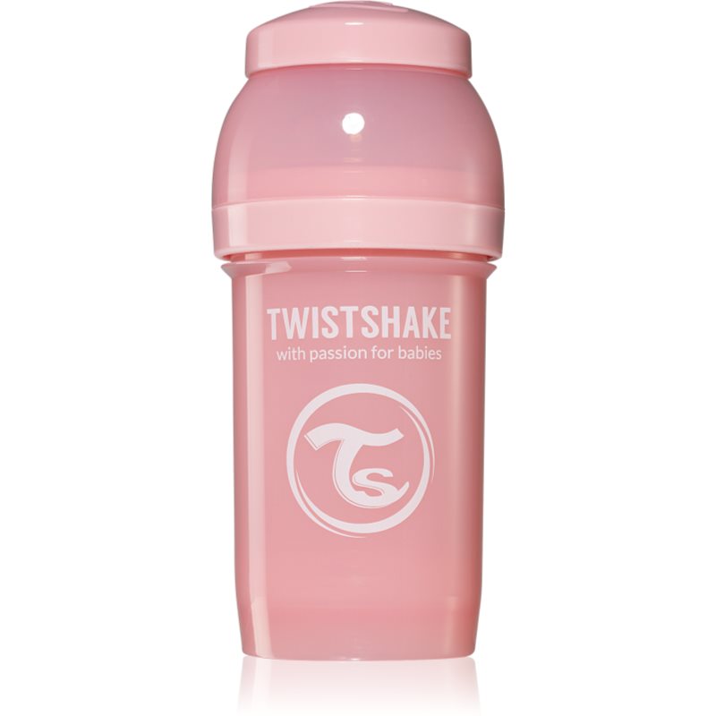 Twistshake Anti-Colic Pink kūdikių buteliukas apsaugantis nuo dieglių 180 ml
