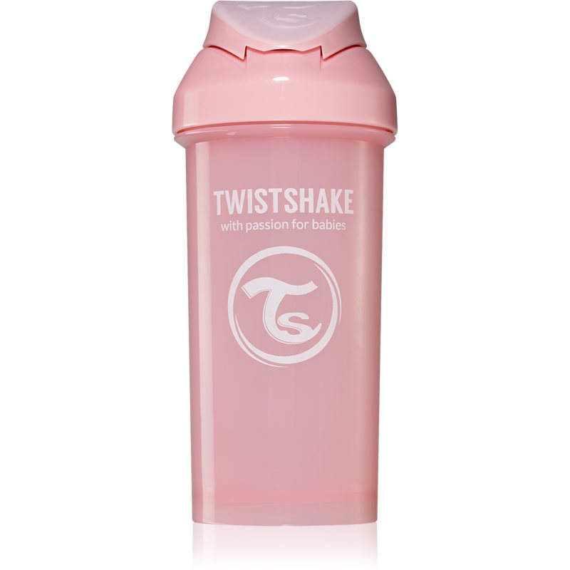 Twistshake Straw Cup Pink butelis su šiaudeliu 6m+ 360 ml