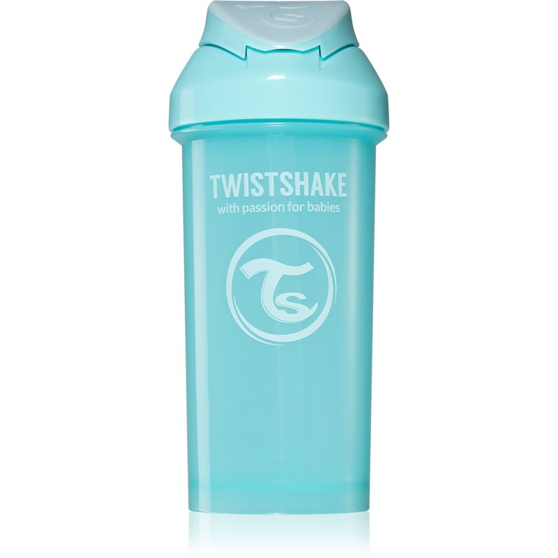 Twistshake Straw Cup láhev s brčkem 6m+ Blue 360 ml