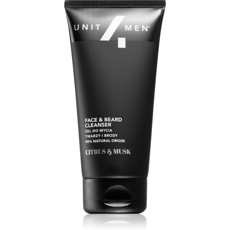 Unit4Men Face & Beard Cleanser Citrus&Musk Wash Gel For Face And Beard 150 Ml