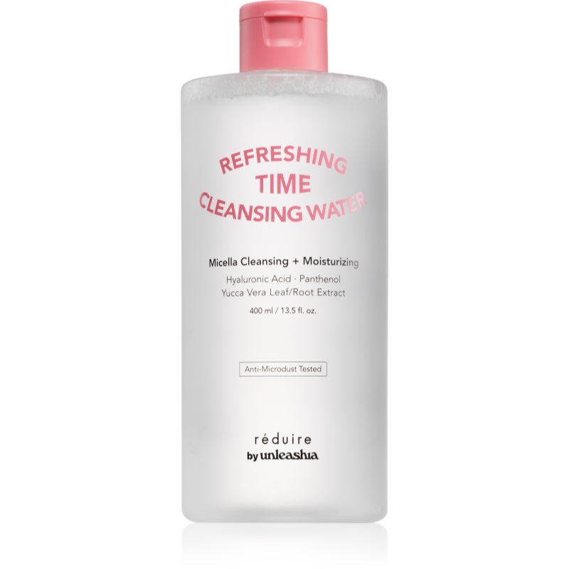 Unleashia Reduire Refreshing Time Cleansing Water upokojujúca čiastiaca voda s kyselinou hyalurónovou 400 ml