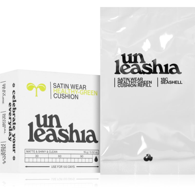 Unleashia Satin Wear Healthy Green Cushion Refill langanhaltendes Make up im Schwämmchen Ersatzfüllung Farbton 18C Seash...