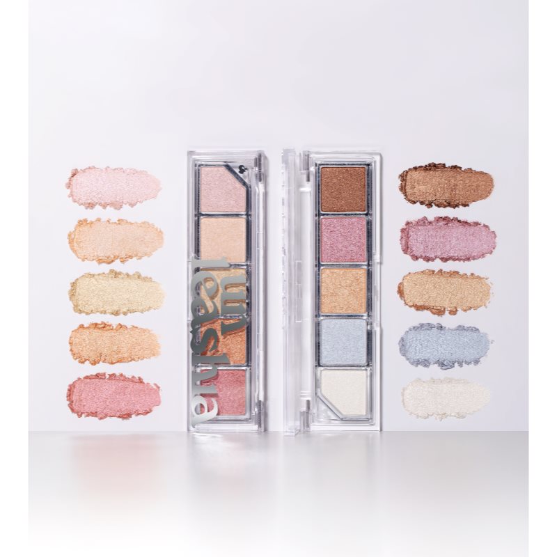 Unleashia Mood Shower Face Palette paletka očních stínů a rozjasňovačů s perleťovým leskem odstín NO.100 Ballerina 1 ks (obrázek 5)