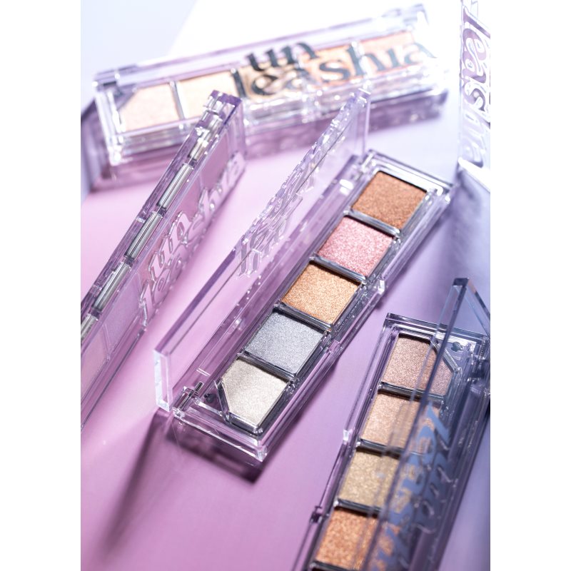 Unleashia Mood Shower Face Palette paletka očních stínů a rozjasňovačů s perleťovým leskem odstín NO.100 Ballerina 1 ks (obrázek 8)