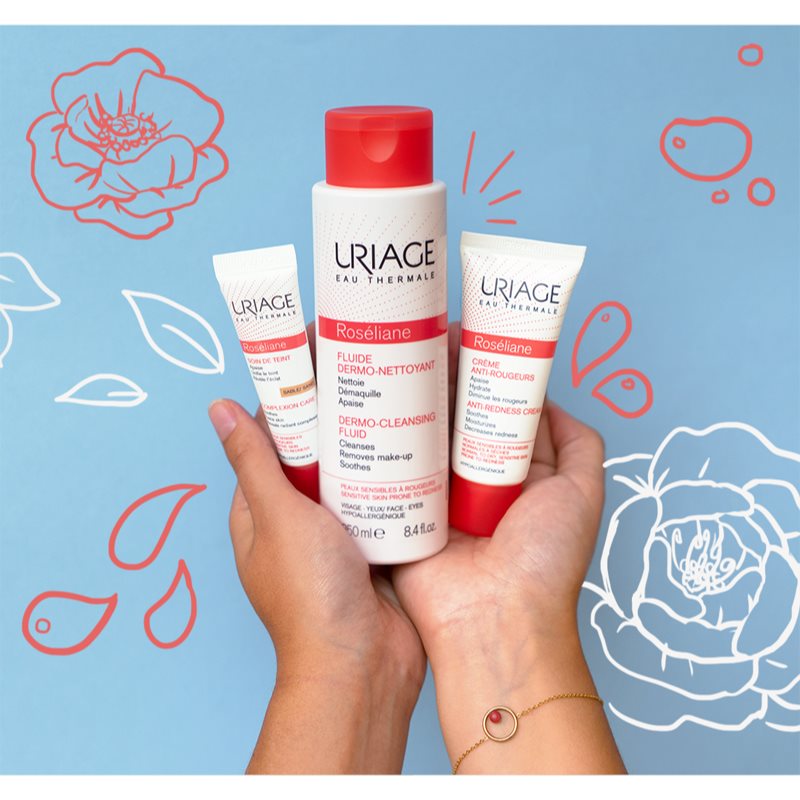 Uriage Roséliane Dermo-Cleansing Fluid очищуючий флюїд для чутливої шкіри схильної до почервонінь 250 мл