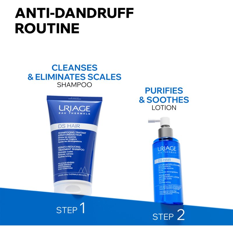 Uriage DS HAIR Regulating Anti-Dandruff Lotion zklidňující sprej pro suchou a svědící pokožku hlavy 100 ml (obrázek 8)