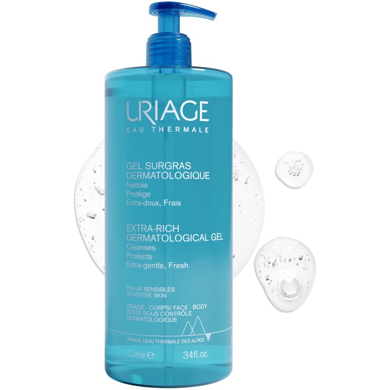 Uriage Hygiène Extra-Rich Dermatological Gel cleansing gel for face and body 1000 ml